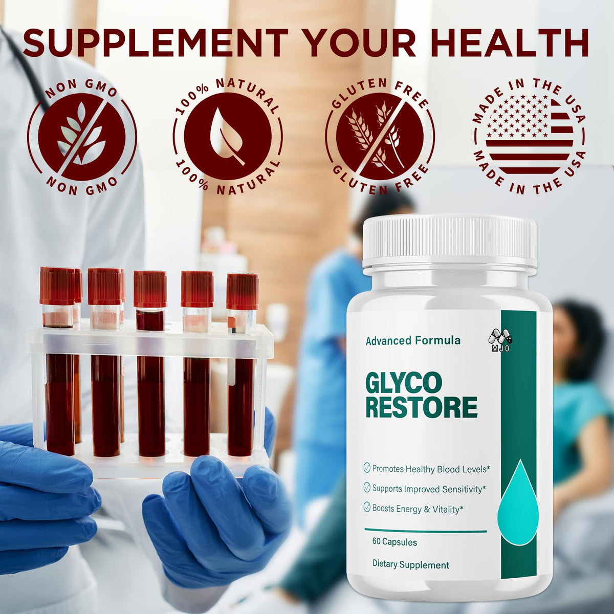 (3 Pack) Glyco Restore Capsules, Official GlycoRestore Pills with All Natural Ingredients, Advanced Overall Health and Wellness Vitamin Support Supplement with Max Multivitamins Support (180 Capsules)
