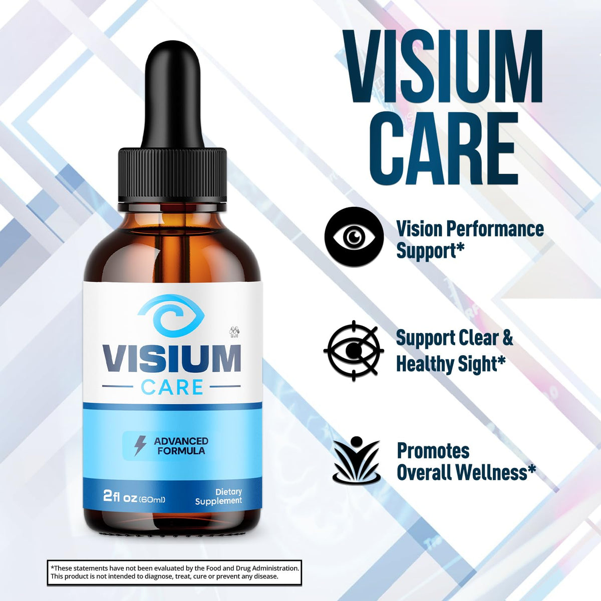 (3 Pack) Visium Care Drops , Official VisiumCare Drops with All Natural Ingredients , Overall Health and Wellness Vitamin Formula Maximum Strength Active Lifestyle Multivitamins Support (90 Servings)