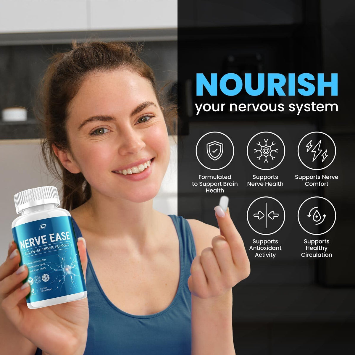 Nerve Ease Capsules – NerveEase Pills Advanced Formula Maximum Strength Natural Blend, Reviews - 60 Capsules