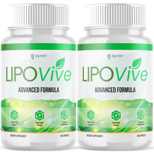 (2 Pack) Lipovive Capsules, Official Lipovive Pills with All Natural Ingredients, Advanced Formula Lipovivé Health & Active Lifestyle Support Pills Max Strength Vitamin for Women & Men (120 Capsules)
