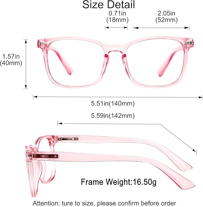 YEIN Bifocal Reading Glasses with Blue Light Blocking Lenses, Bifocal Reader for Women, Vintage Square frame with Spring Hinge (+0.75/+3.50 magnification)