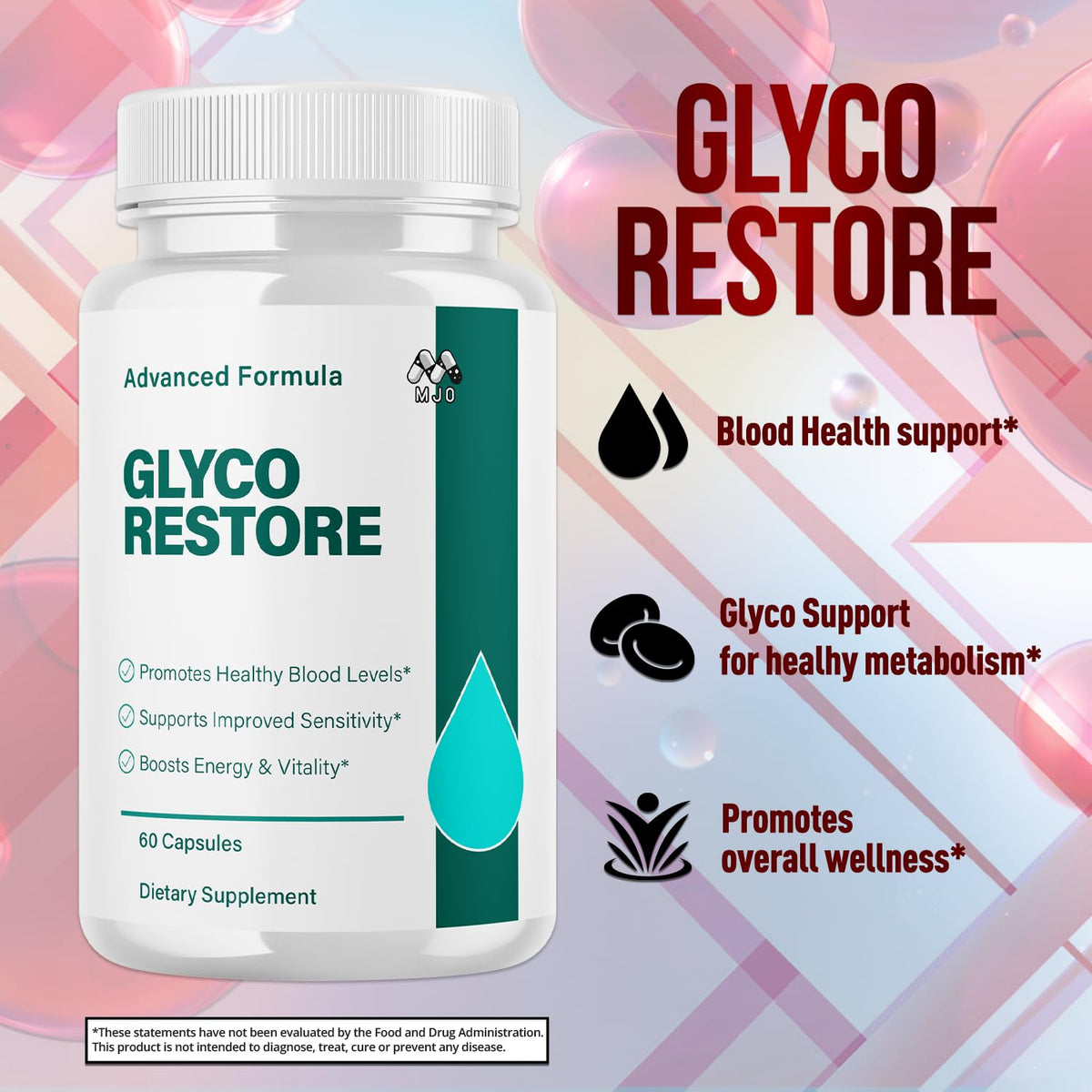 (3 Pack) Glyco Restore Capsules, Official GlycoRestore Pills with All Natural Ingredients, Advanced Overall Health and Wellness Vitamin Support Supplement with Max Multivitamins Support (180 Capsules)