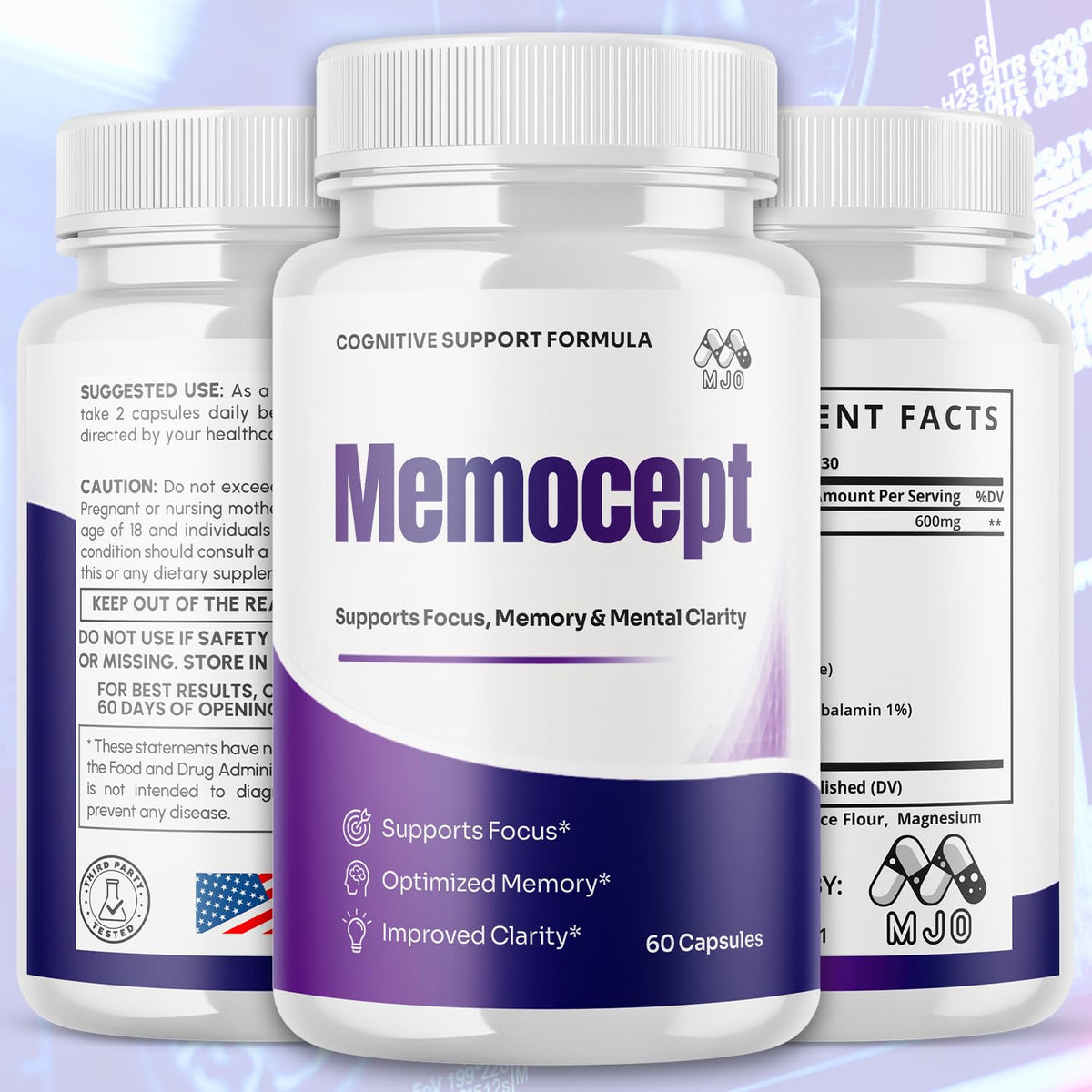 (2 Pack) Memocept Capsules, Official Memocept Pills with All Natural Ingredients, Advanced Vitamin Supplement Pills Supporting Health & Wellness, Max Strength Formula Crafted in the USA (120 Capsules)