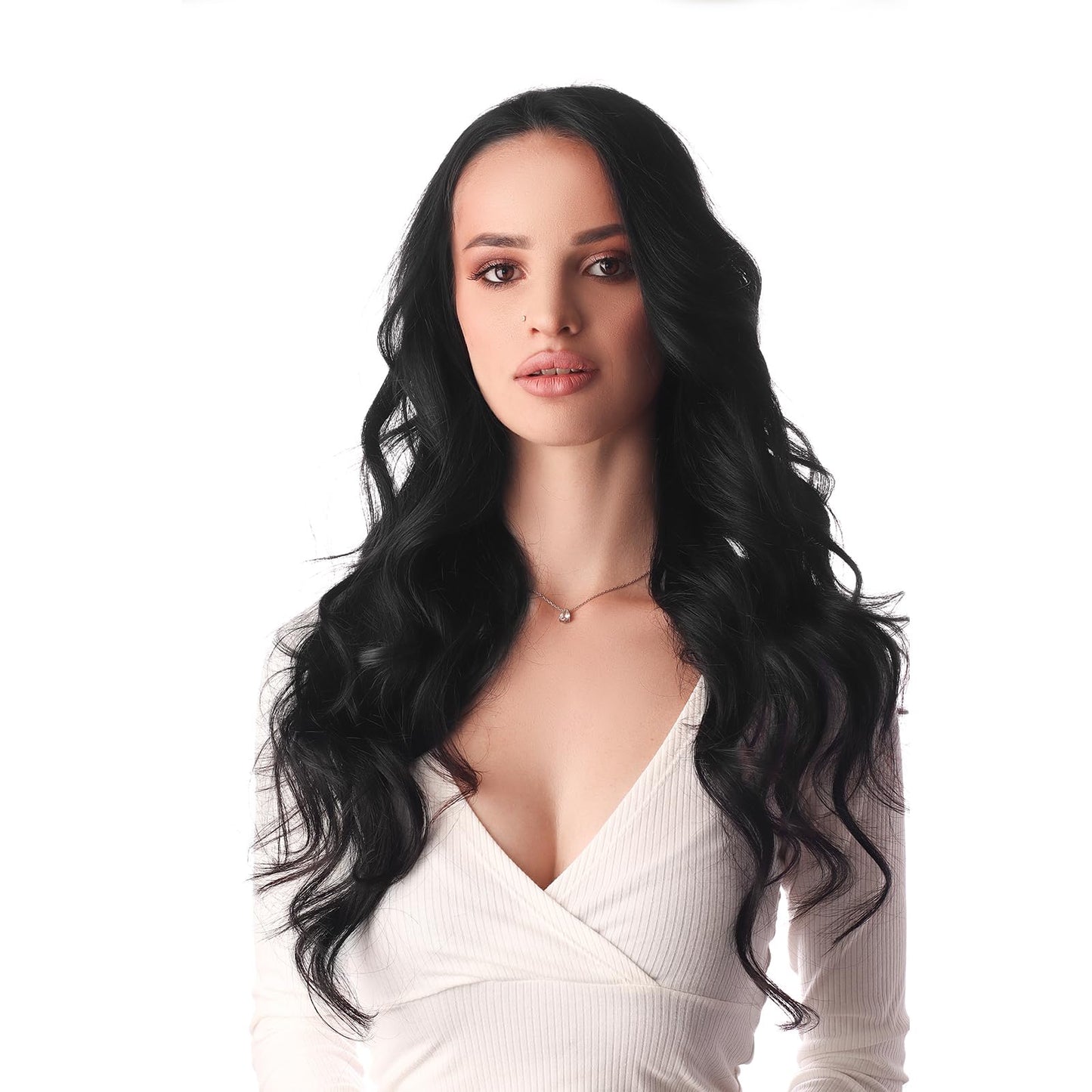 Full Shine Unprocessed Virgin Tape in Hair Extensions Black Hair Extensions Human Hair 22 Inch Machine Remy Tape in Extensions Invisible Tape in Human Hair Extensions 25 Gram Brazilian Hair 10Pcs