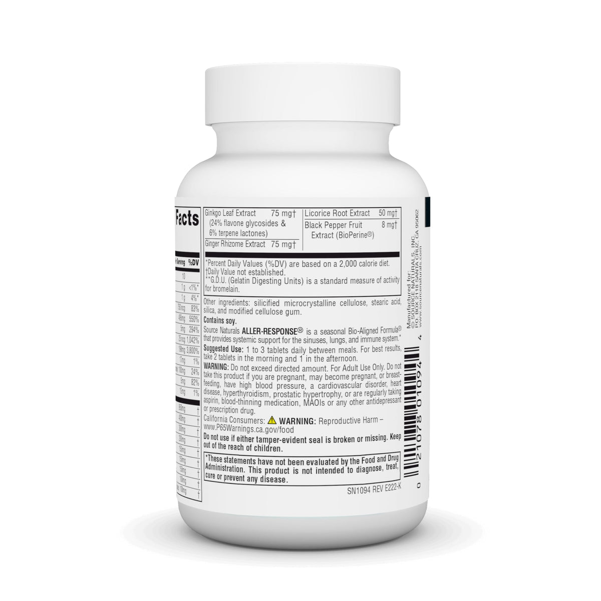 Source Naturals Aller-Response, Seasonal Immune Support* - 45 Tablets