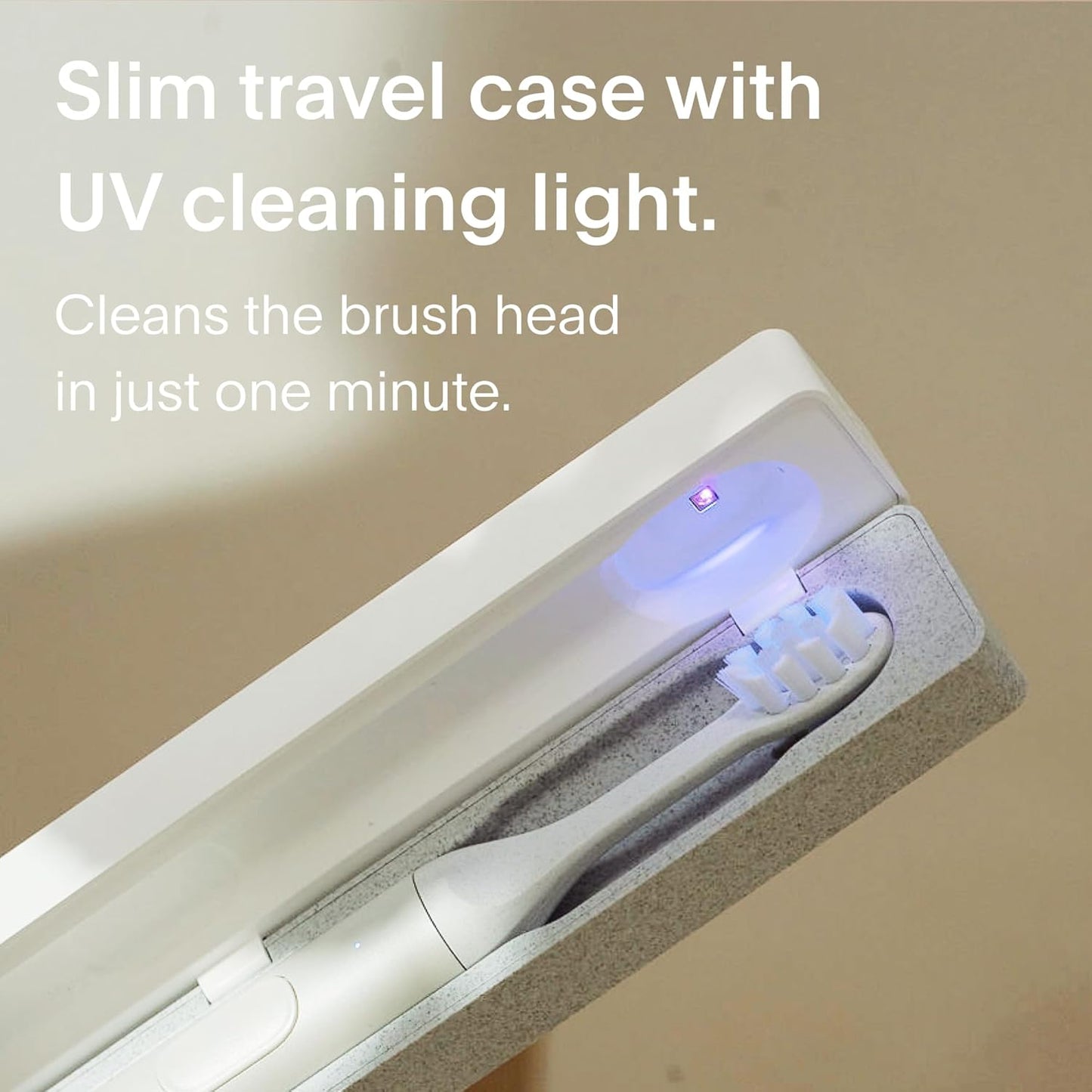 SURI 1.0 Sonic Electric Toothbrush with UV Cleaning Travel Case | 40+Day Battery | Designed in California | Electric Toothbrush for Adults | Travel Toothbrushes | Tooth Brush | White