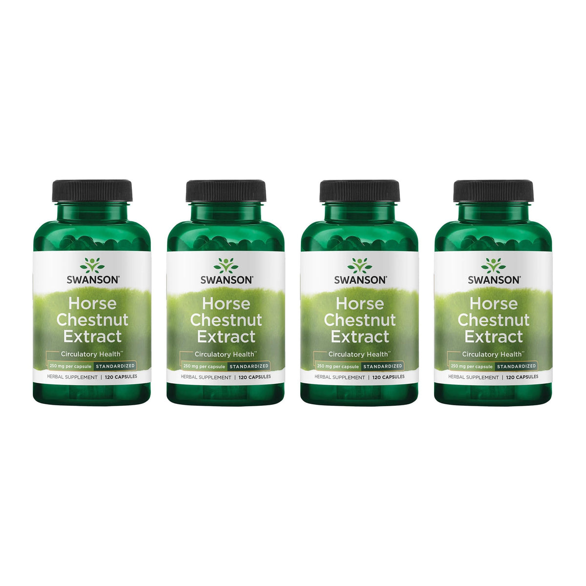 Swanson Horse Chestnut 22% Aescin (Standardized) 250 Milligrams 120 Capsules (4 Pack)