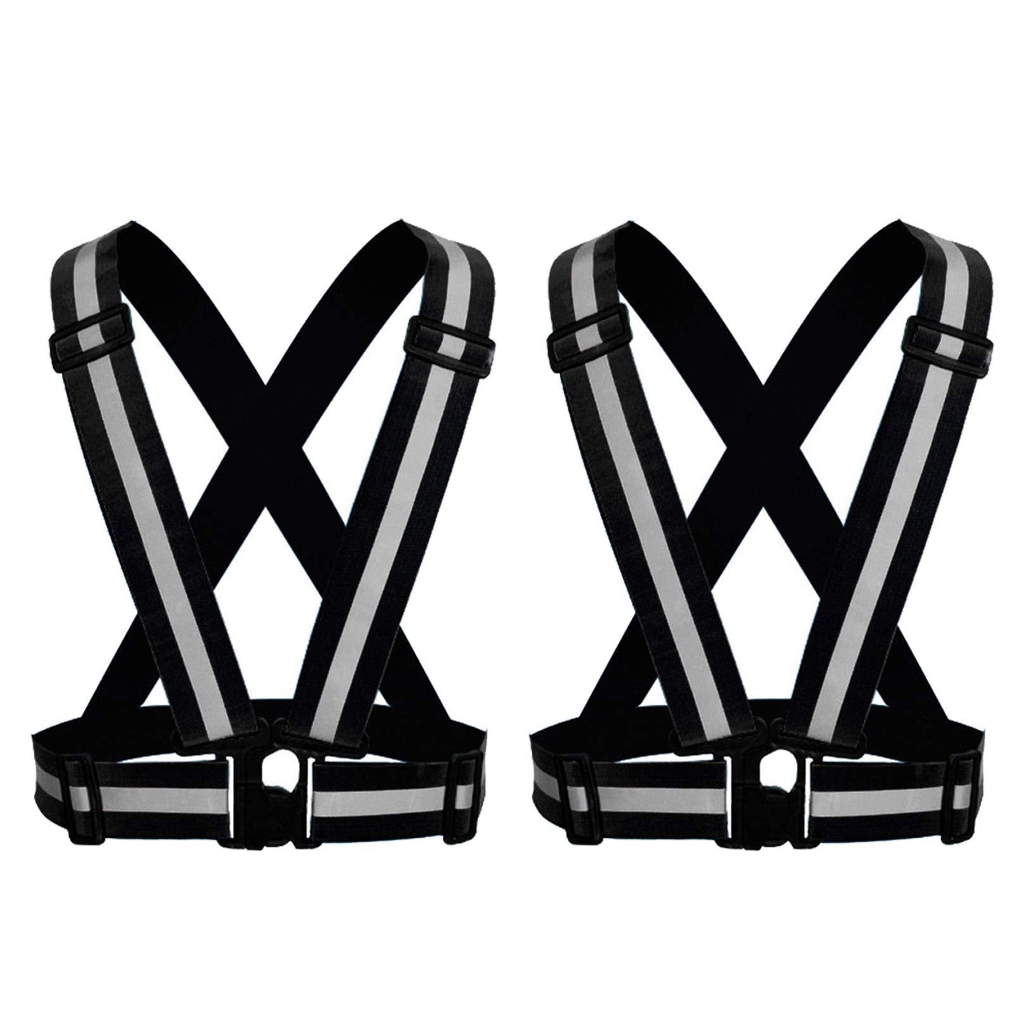 ONESWI Reflective Vest Running Gear Ultralight Runner Safety Vest, High Visibility Adjustable Reflective Safety Vest for Night Cycling,Hiking, Jogging,Dog Walking (2Pcs Black) …