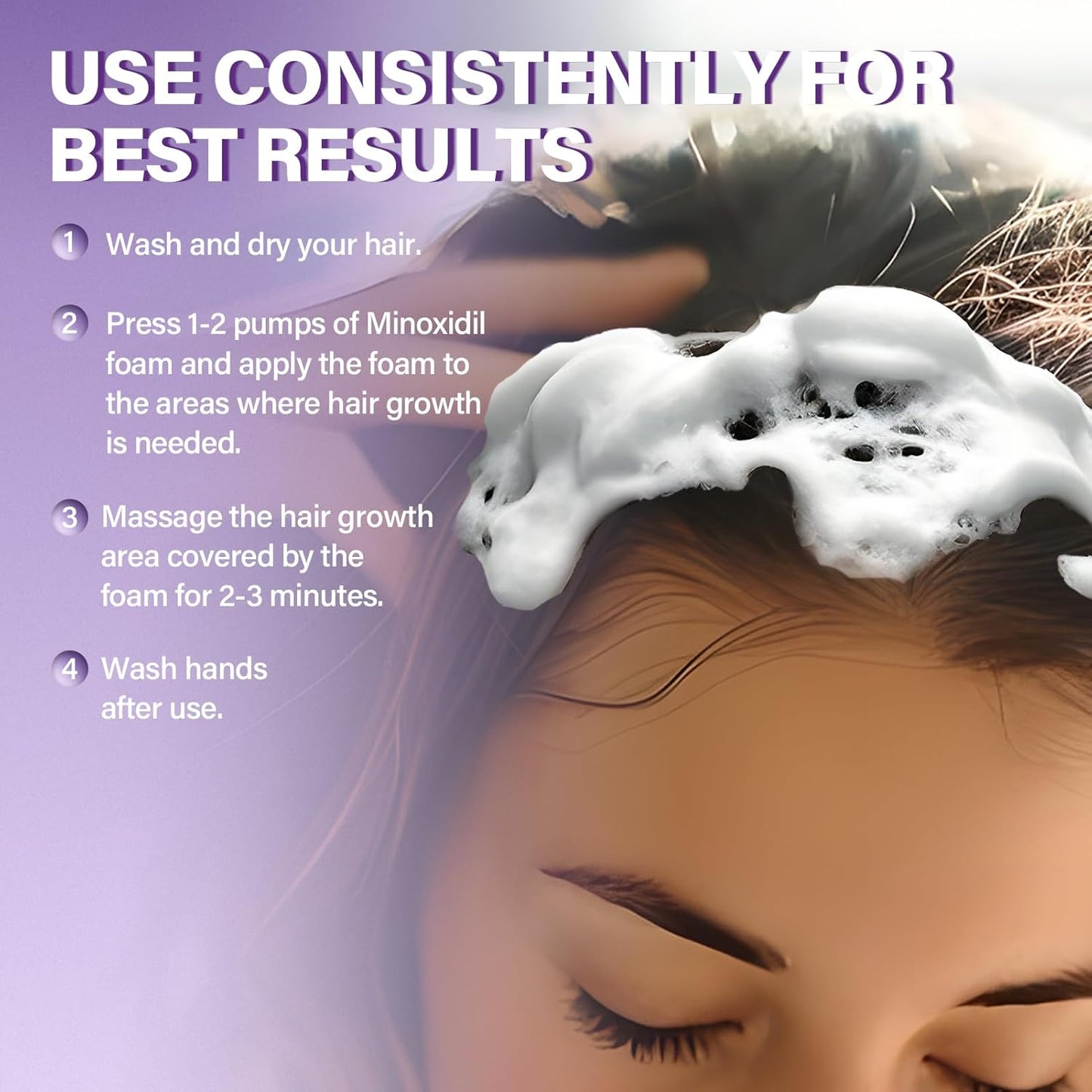5% Minoxidil Foam for Women Hair Growth Foam Suitable for Hair Thinning Receding Hairline and Hair Loss to Hair Regrowth Get Thicker Fuller Hair 1 Bottles 2.11 Ounces Each