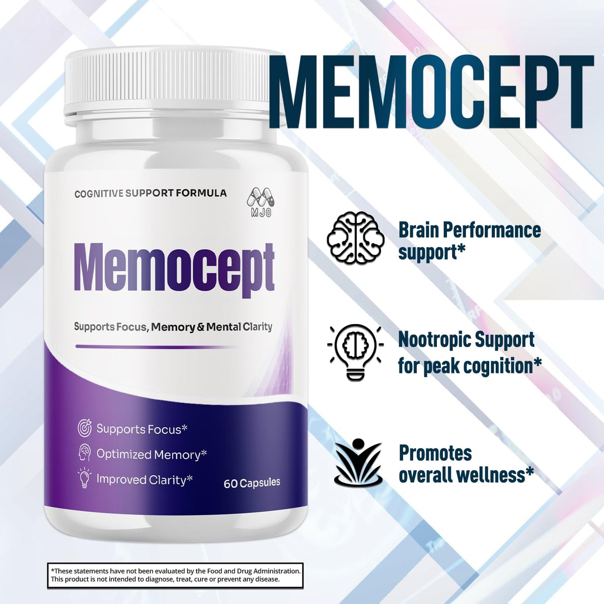 (2 Pack) Memocept Capsules, Official Memocept Pills with All Natural Ingredients, Advanced Vitamin Supplement Pills Supporting Health & Wellness, Max Strength Formula Crafted in the USA (120 Capsules)
