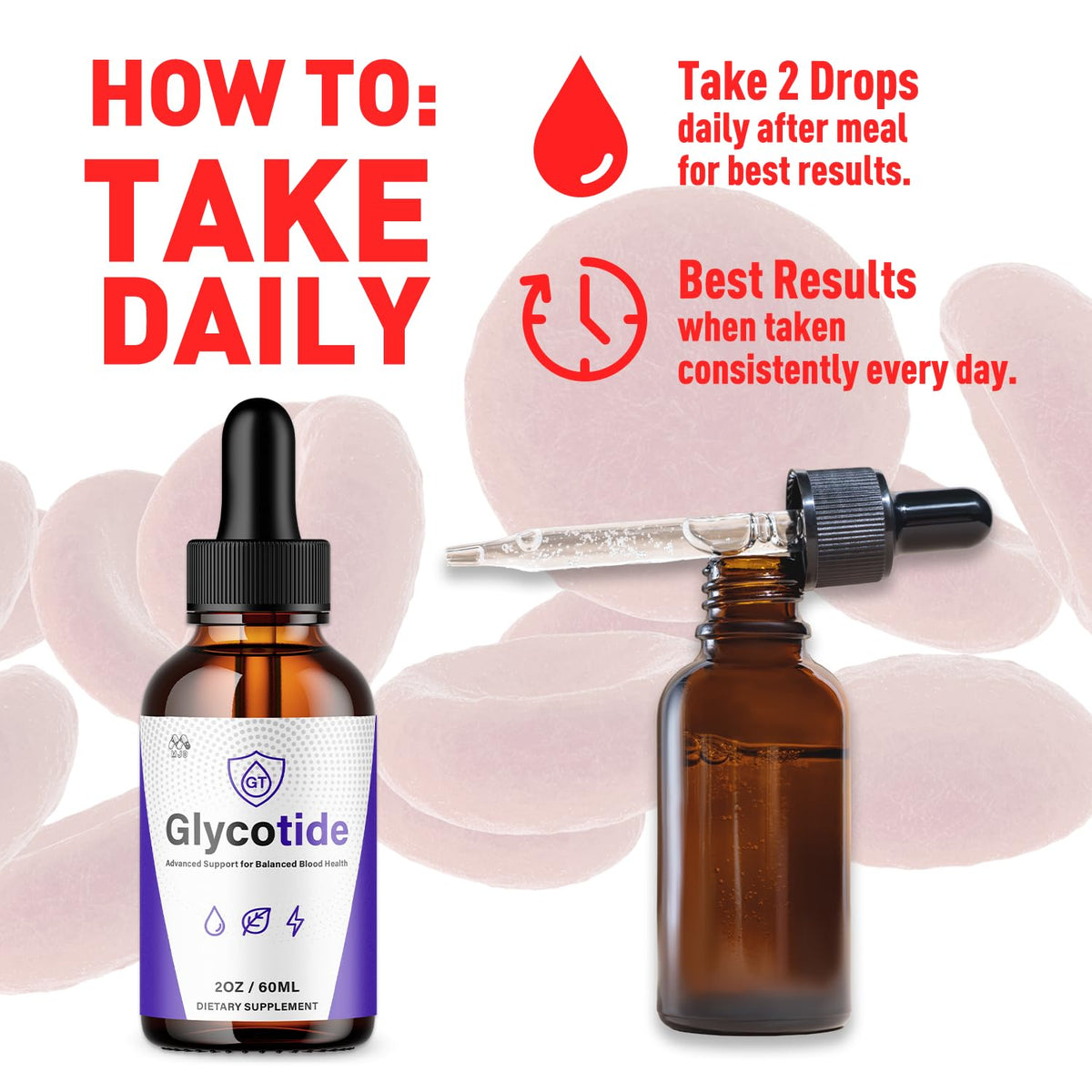 (5 Pack) Glycotide Drops, Official Glycotide Blood Support Drops with All Natural Ingredients, Advanced Glicotide Blood Health and Overall Wellness Supplement with Max Strength Vitamins (150 Servings)