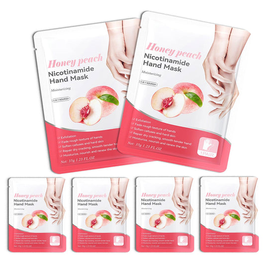 DWDiWen Hand Masks, 6 Pairs Hydrating Exfoliating Hand Peeling Mask, Smooth Hand Masks Moisturizing Gloves Overnight for Dry, Rough, Cracked Hands, Hand Skin Moisturizer Glove for Women Men（G
