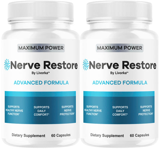 (2 Pack) Nerve Restore - Nerve Restore Advanced Formula Capsules Natural Premium Formula, Daily NerveRestore Pills Support Comfort, Nerve Restored Vitamins Health Wellness, 120 Capsules for 2 Months
