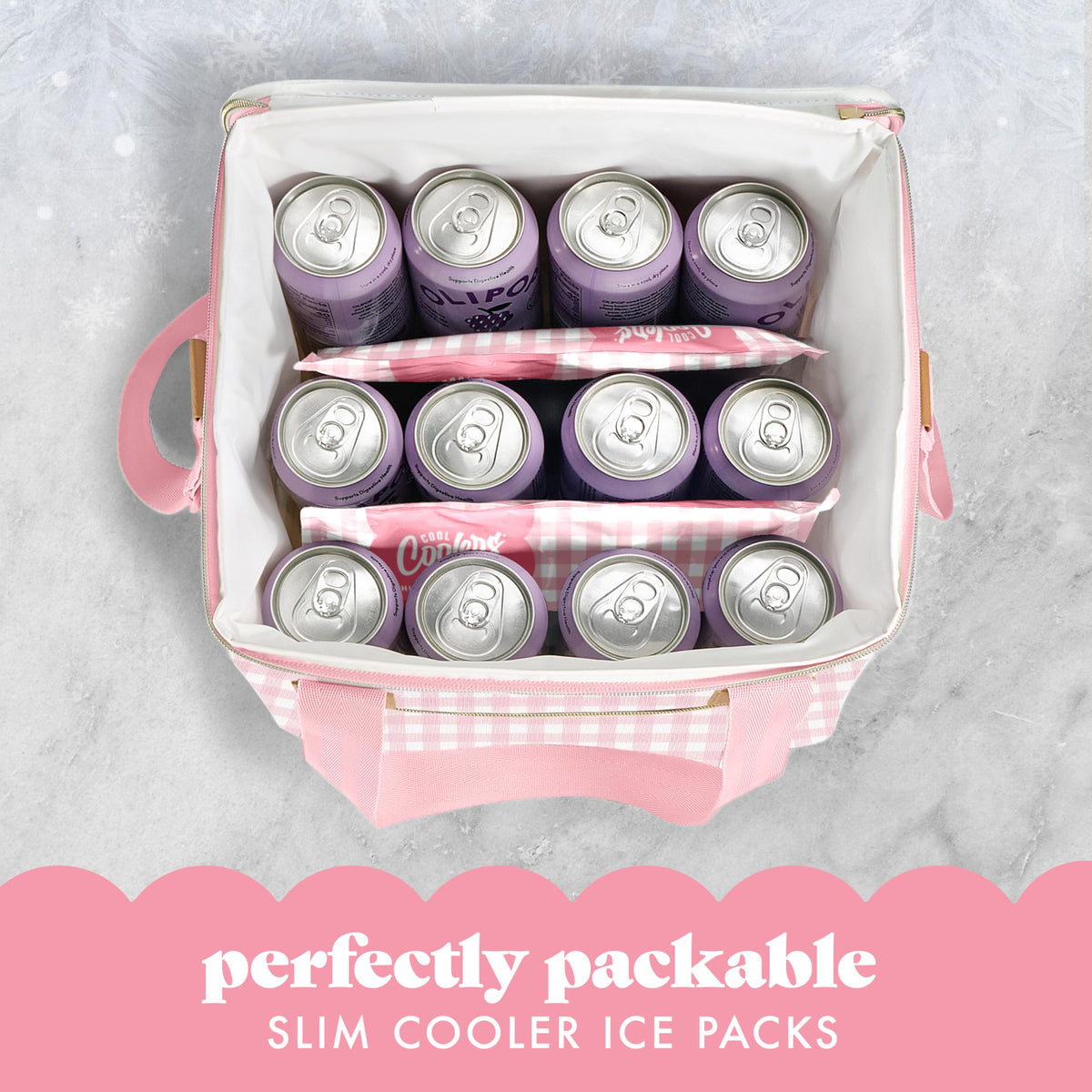 Cool Coolers by Fit & Fresh Reusable Ice Packs for Coolers – Large Long-Lasting Freezer Packs, Puncture Resistant BPA-Free Gel Ice Packs for Coolers, Lunch Boxes, Camping & Picnic, 2PK, Pink Gingham