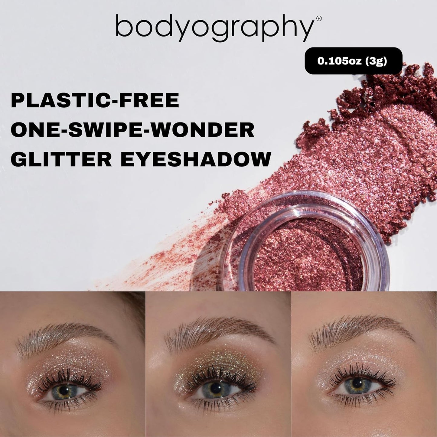 Bodyography Glitter Pigment - Stratus Champagne Pink for Women - 0.105 oz Eye Shadow