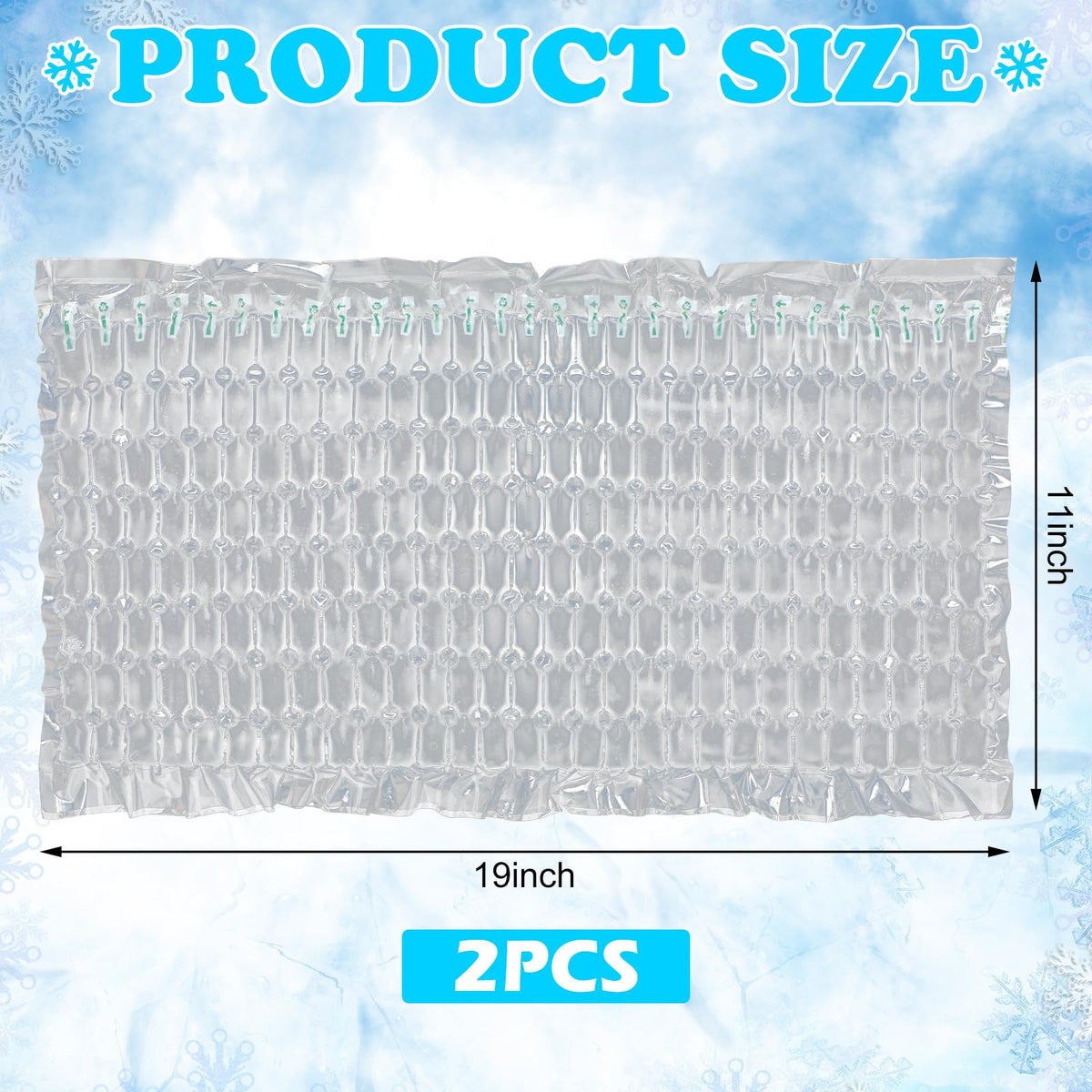 Reallnaive 2 Pack Reusable Freezable Ice Mat Sheets for Coolers Flexible Ice Packs for Food Trays, Cheese Boards, Deli Meats, Veggie Plates, Sushi, Party Platters (Clear)