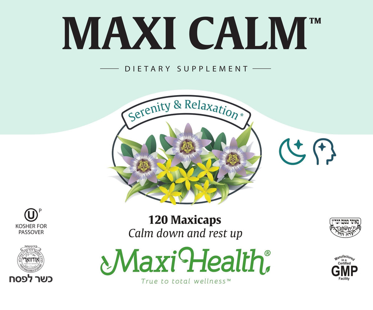 Maxi Kosher for Passover Calm Serenity and Relaxation Support Capsules, 120 Count