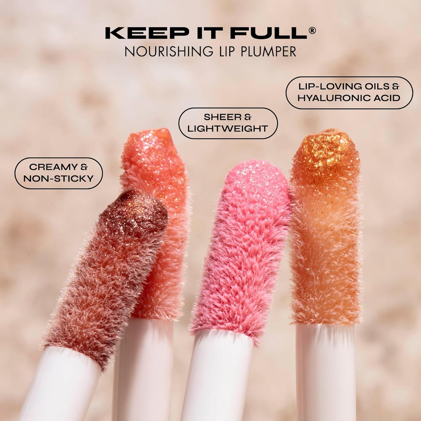 Milani Lip Gloss, Keep It Full Nourishing Lip Plumper with Hyaluronic Acid & Peptides for Soft, Fuller-Looking Lips (0.13 Fl. Oz.) Sparkling Pink