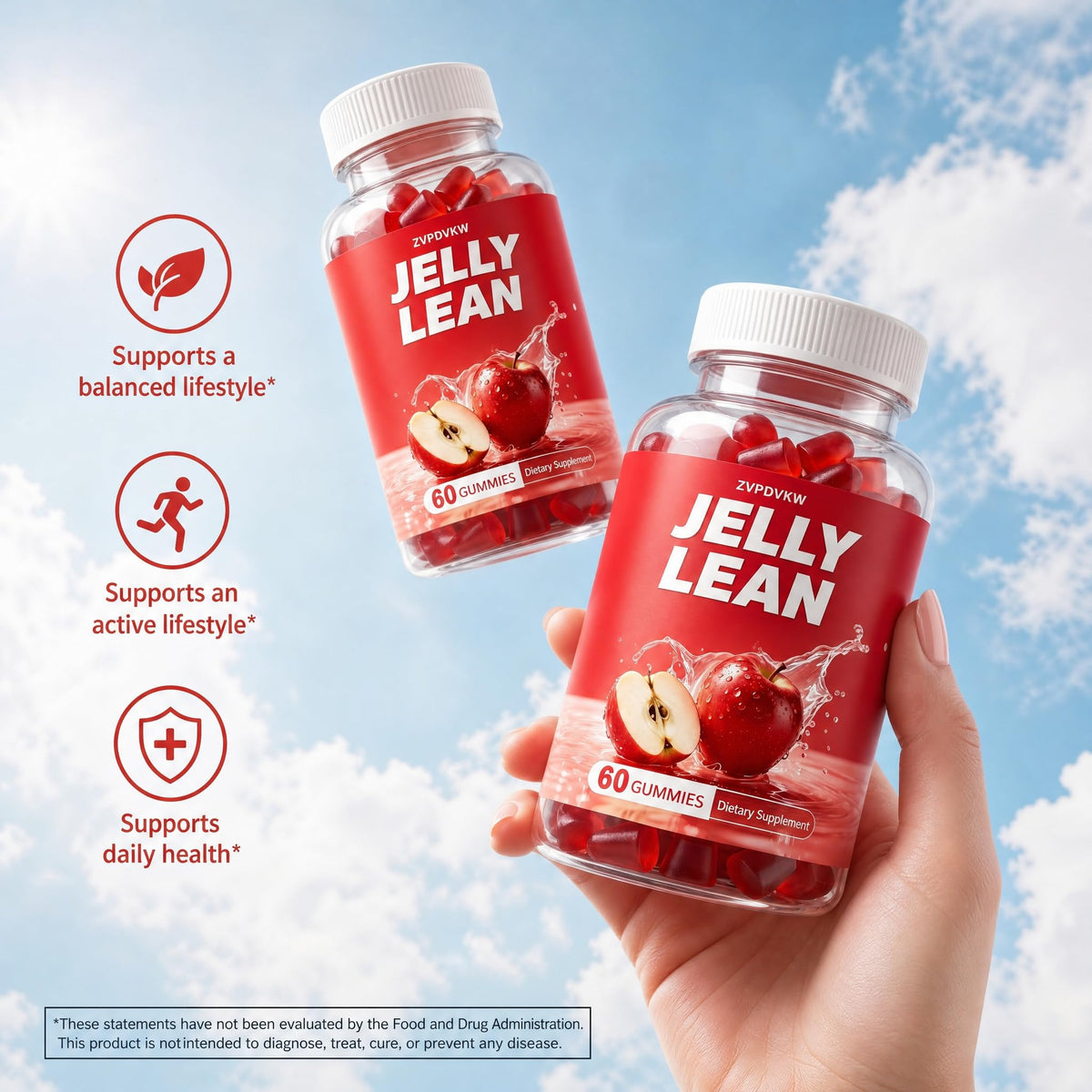 ZVPDVKW Jelly Multivitamin Lean Gummies, Daily Nutrition Support, 60 Count