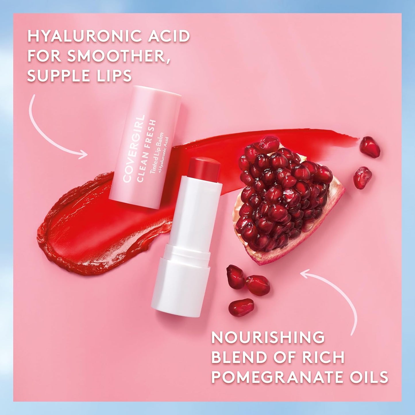 CoverGirl Clean Fresh Tinted Lip Balm, Vegan Formula, Hydrating, Natural Finish, Made for Peach, 1 Count