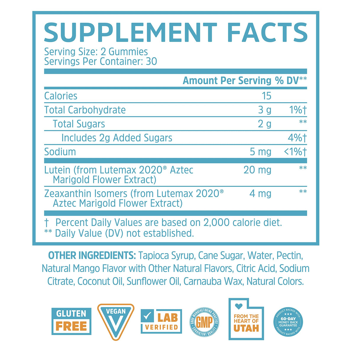 Zhou Screen Eyes Gummies - Lutein Gummies for Eye Health, Lutein and Zeaxanthin for Adults & Kids, Supports Eyesight, Blue Light Vision Health Formula - 60 Count