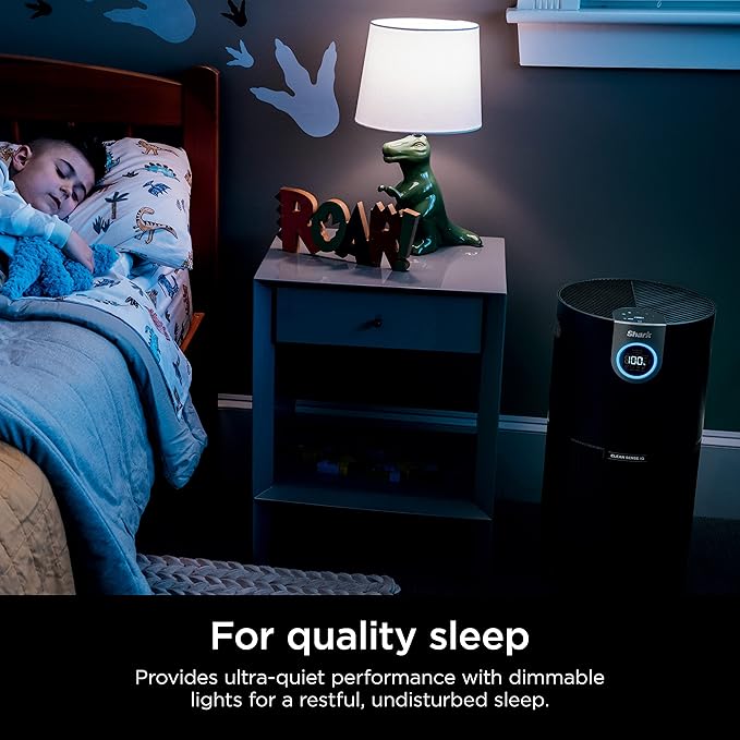 Shark Air Purifier for Home, Office, and Bedroom, Clean Sense Technology, HEPA Air Filter, 1200 Sq Ft, Captures 99.98% of Particles, Pet Dander, Pollutants, Dust, Smoke, Allergens & Smells, HP202