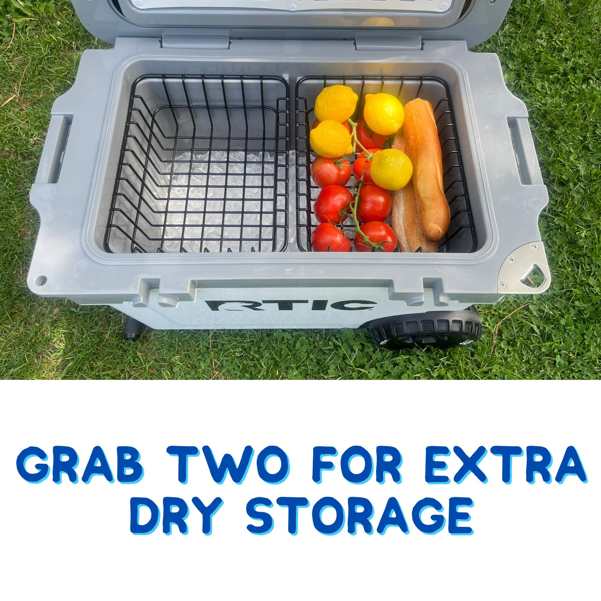 52/72 Qt. Cooler Basket for RTIC 52 or 72 Qt Ultra-Light Coolers - Fits Coleman 54 Qt Steel Belted Cooler - Compatible with Dividers, Inserts, Straps, Locks, and Other RTIC Cooler Accessories