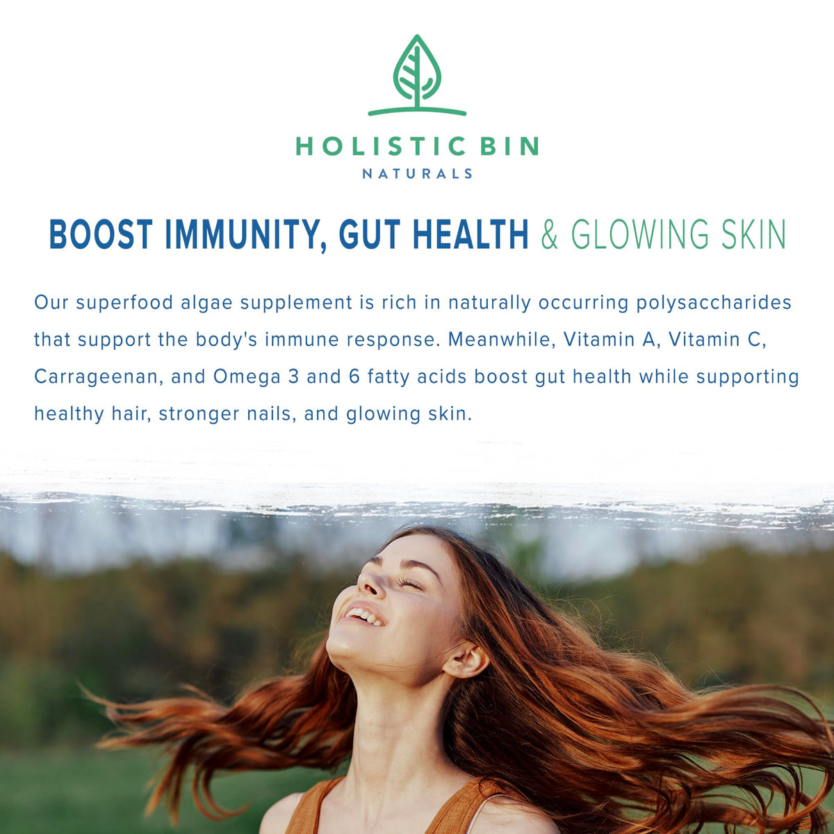 Holistic Bin Red Marine Algae Capsules Gigartina and Dumontiacea Red Algae Supplements | Gluten Free, Vegan, Wild Harvested | Rich in Vegan Omega 3 (40 Capsules)