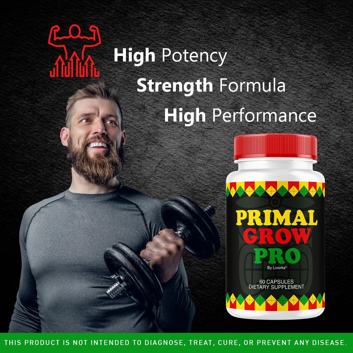 (2 Pack) Primal Grow Pro for Men - Official Primal Grow Pro Advanced Formula Premium Supplement Pills for Men - Maximum Strength, Natural Support Overall Health & Wellness, 120 Capsules for 2 Months