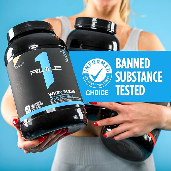 Rule One Proteins, R1 Whey Blend- Birthday Cake, 24g Fast-Acting Whey Protein Concentrates, Isolates, and Hydrolysates Per Serving, with Naturally Occurring EAAs and BCAAs, 5lbs
