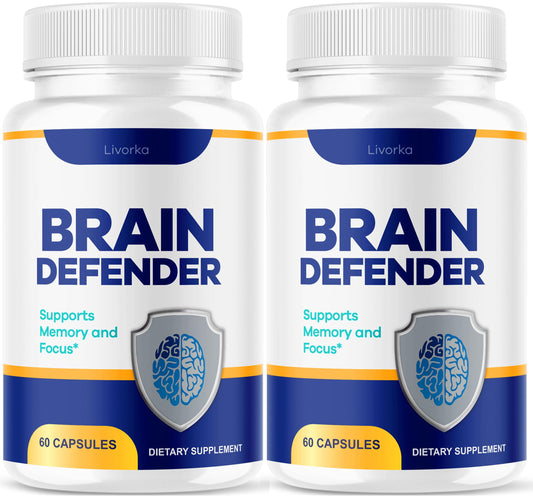 (2 Pack) Brain Defender - Official Brain Defender Supplement Advanced Pills, Natural Brain and Memory Support, Brain Defender Health & Wellness Multivitamin, 120 Capsules for 2 Months