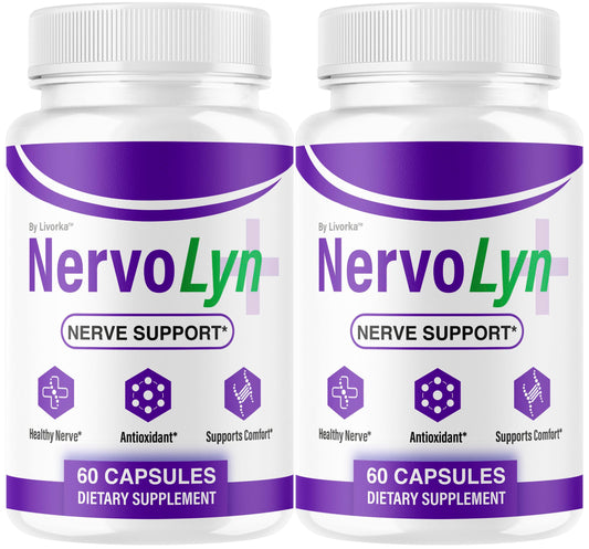 (2 Pack) NervoLyn Capsules - Official Nervo Lyn Advanced Supplement Formula Nerve Health, Natural NervoLyn Brain & Memory Focus Vitamins Suppor for Overal Health & Wellness, 120 Capsules for 2 Months