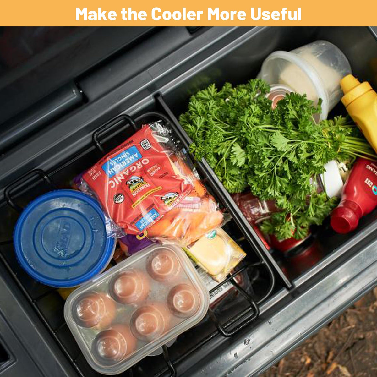 Omoojee 35/45 QT Cooler Basket, Compatible with YETI Tundra 35/45, Stainless Steel Storage Wire Cooler Rack, Black, 1 Pack