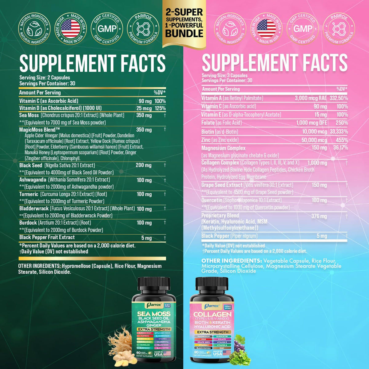 Sea Moss & Collagen Support Bundle, Black Seed Oil, Radiant Wellness Set
