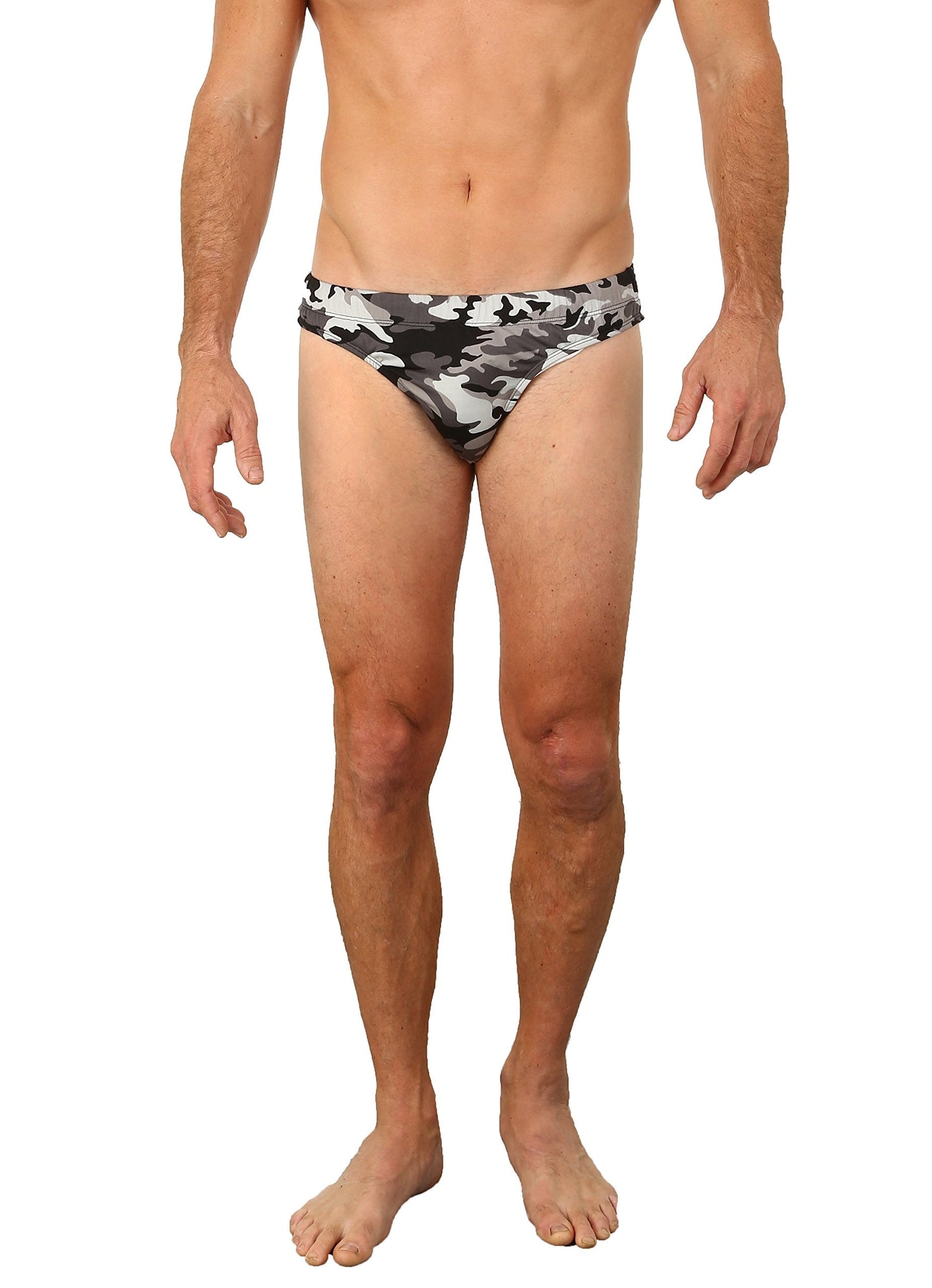 UZZI Men's Basic Swim Shark Bikini Swimwear 4600 Camo Black L