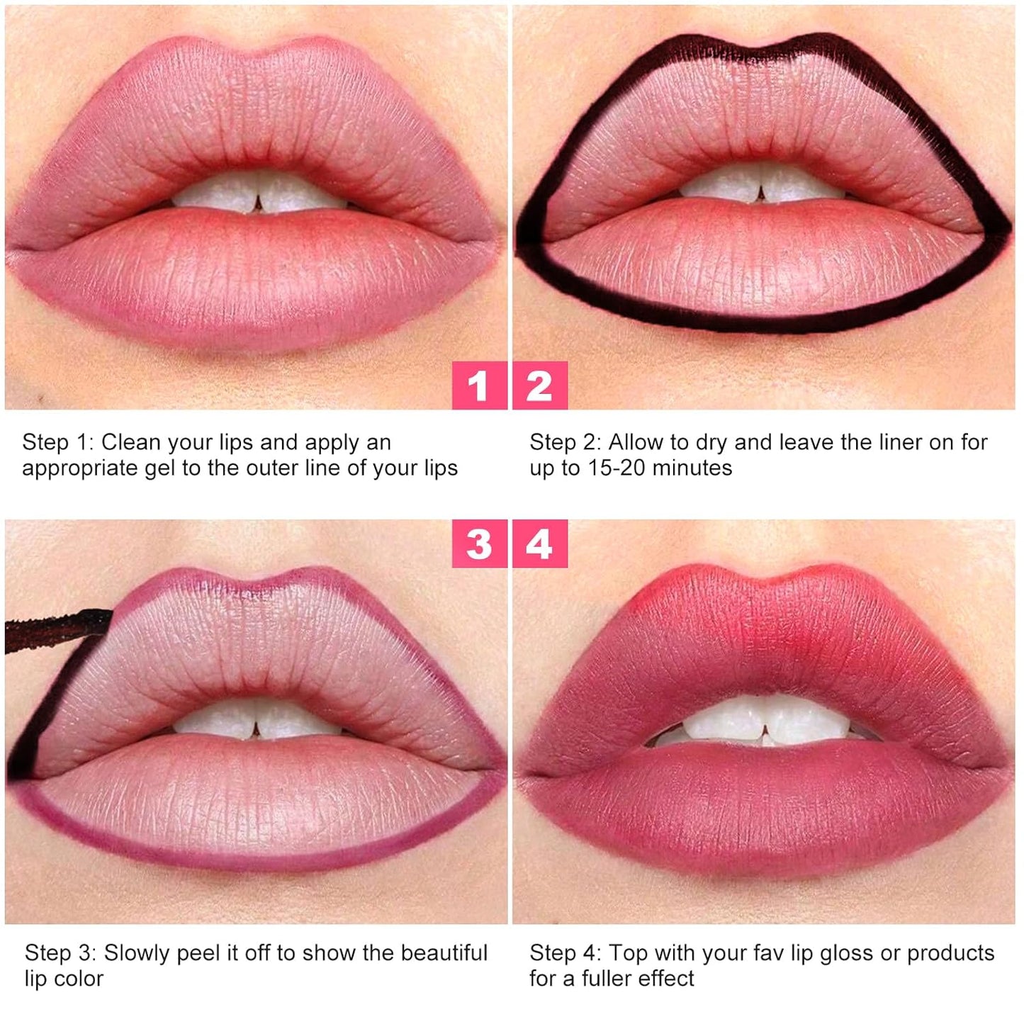 Lip Liner - Lip Stain Peel Off Moisturizing Long-Lasting & Waterproof Transfer Proof & Plumping, Non-Stick Cup Lip Liner Stain Tint For All Skin Types (Coral Red, 1 PCS)