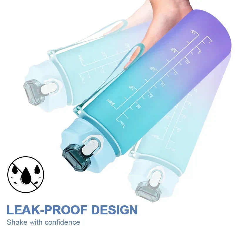 900/1000ml BPA Free Sports Water Bottle with Straw
