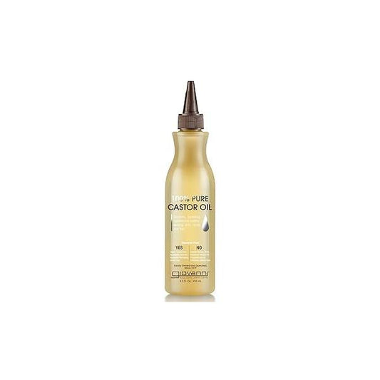 GIOVANNI Smoothing Castor Oil - 100% Pure, All Hair Types, Naturally Nourish Skin, Moisturize & Scalp, Reduces Frizz Helps Rebond Split Ends 8.5 oz