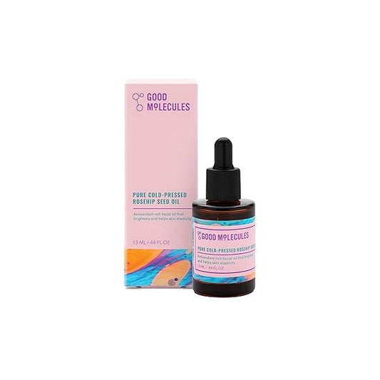 Good Molecules Pure Cold-Pressed Rosehip Seed Oil - 100% Natural Rose Hip Light Weight Face Moisturizer for Anti-Aging, and Plumping Hydrating Facial Skin Care