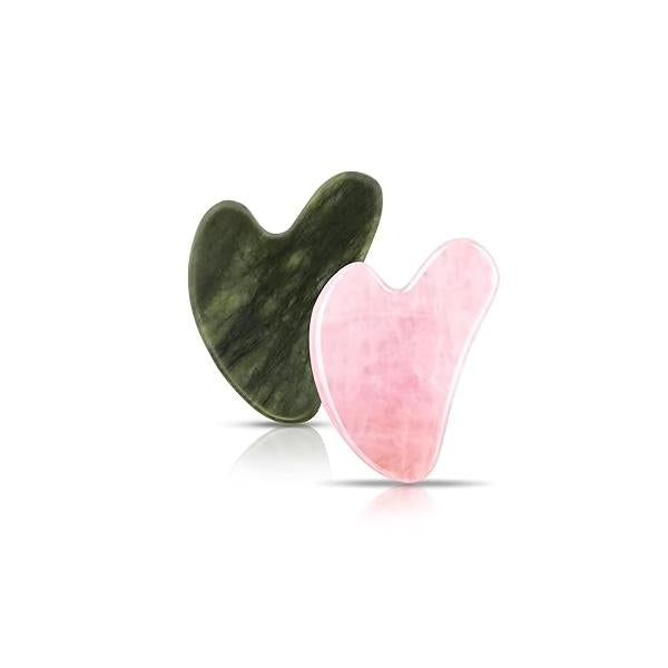 Gua Sha Facial Tools, Rose Quartz Guasha Tool for Face & Eye, Puffiness Reducing Jawline Sculpting Stone Tools Skin Care Woman GuaSha Tool, Pink